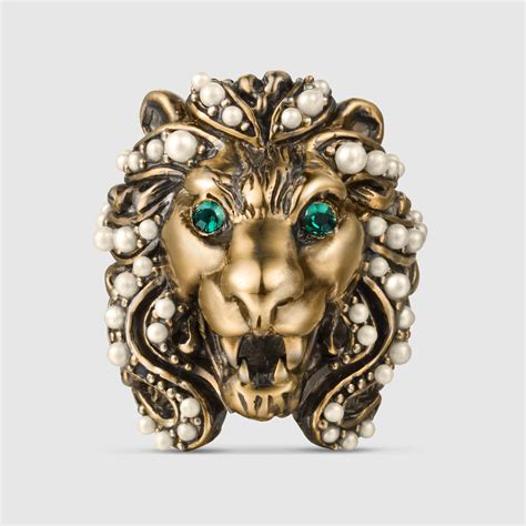 gucci lion ring 2020|Gucci Lion head ring.